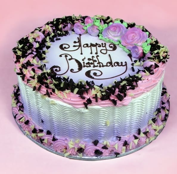 PINK & PURPLE FLOWERS CAKE